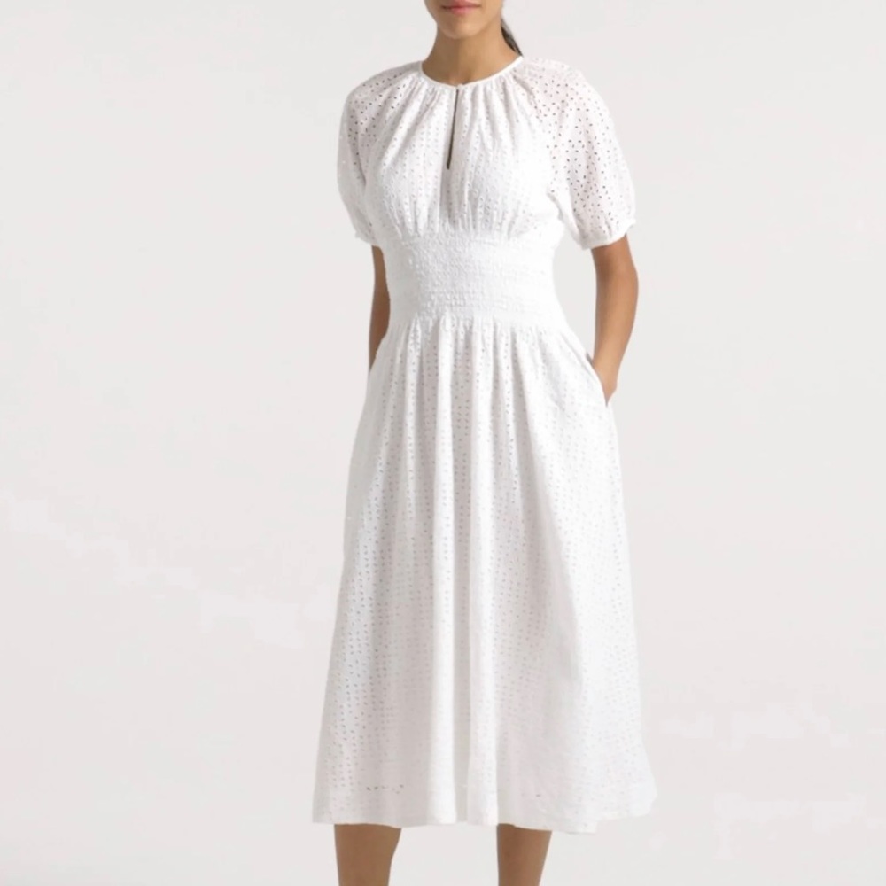 NWT J. Crew Provence smocked-waist midi dress in eyelet